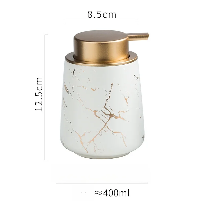 Marble Texture Shampoo Dispenser Soap Pump Liquid Soap Dispensers Ceramic Bathroom Accessory Home Hotel Classy Fancy Fine Taste