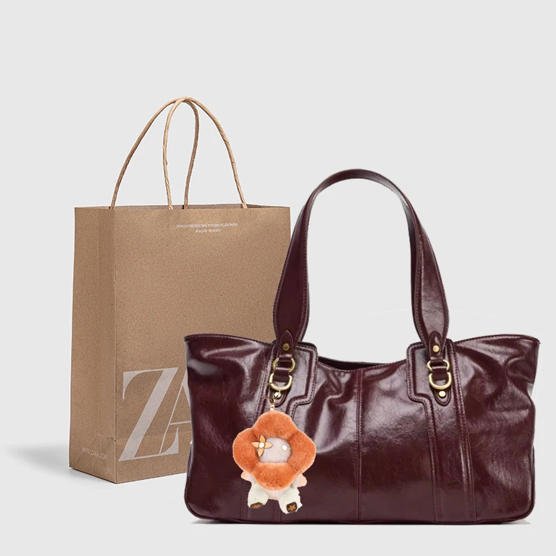 

Women's Simple Handbag Commuter Shoulder Boston Bag Stylish Versatile Work Hobo Casual Bag Soft Polyester Interior