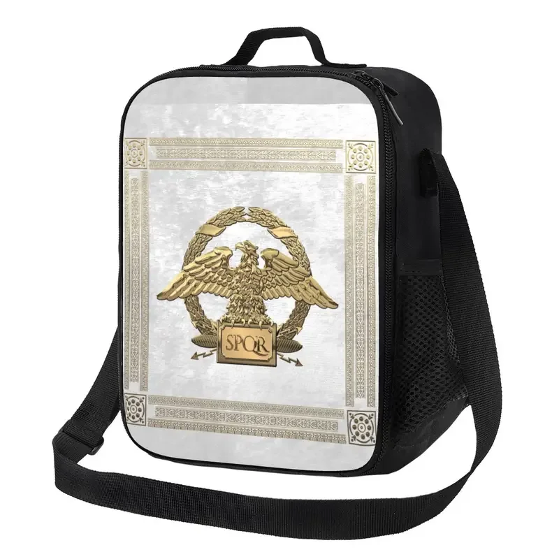 Gold Roman Empire Insulated Lunch Bags for SPQR Emblem Resuable Cooler Thermal Food Lunch Box Work School Travel