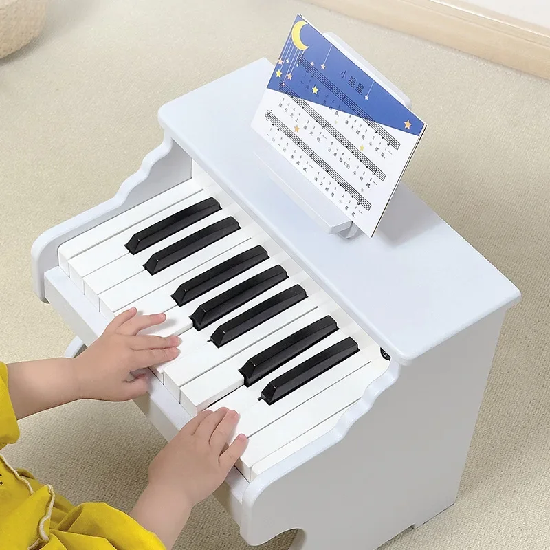 CPC CE certificated wooden educational birthday gifts Hot selling music 18 keys mini piano woods baby learning toys for kids