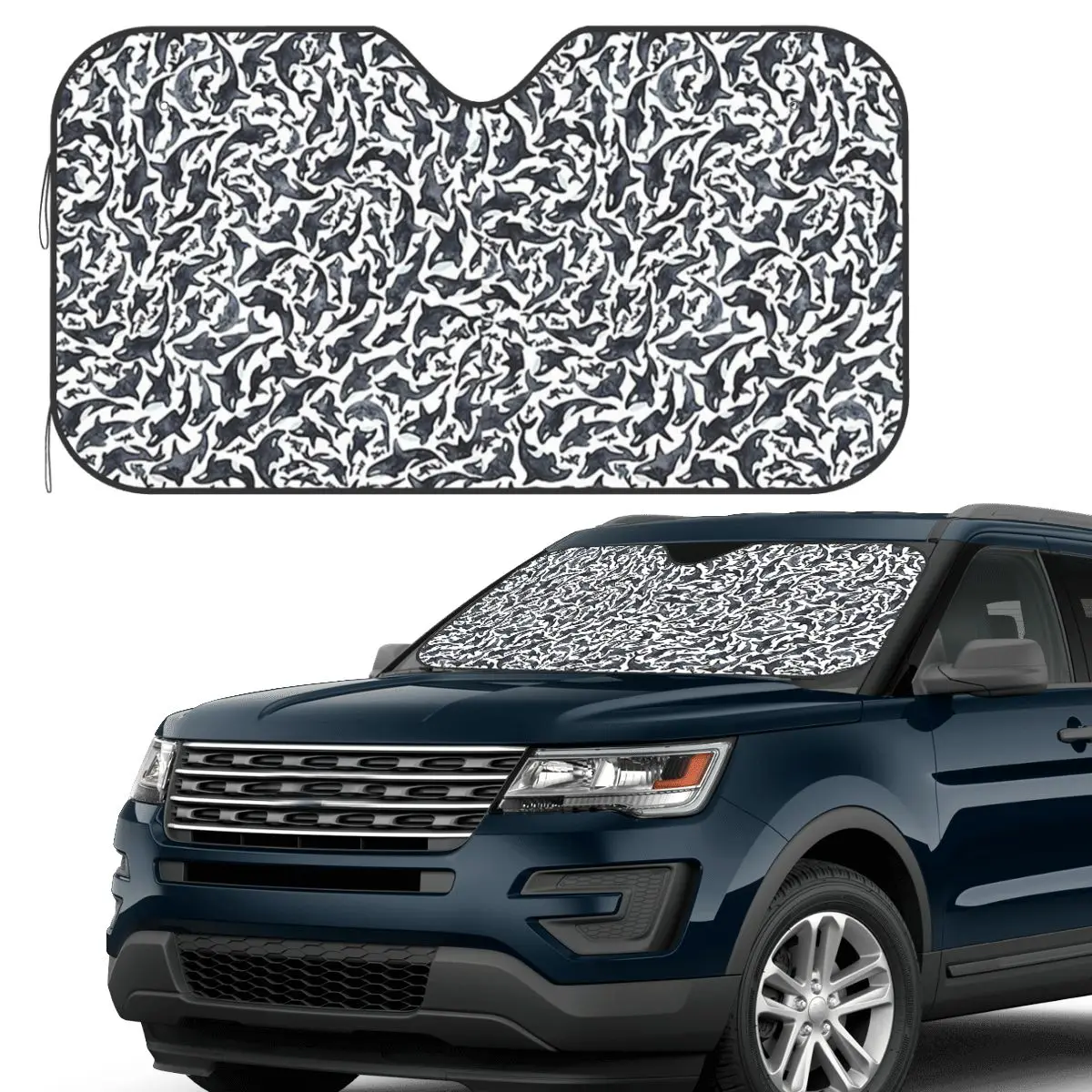 

Orca Aquatic Sea Ocean - Top Tees Killer Whale Sunshade Windscreen Car Front Windshield Window Sun Visor Accessories Covers