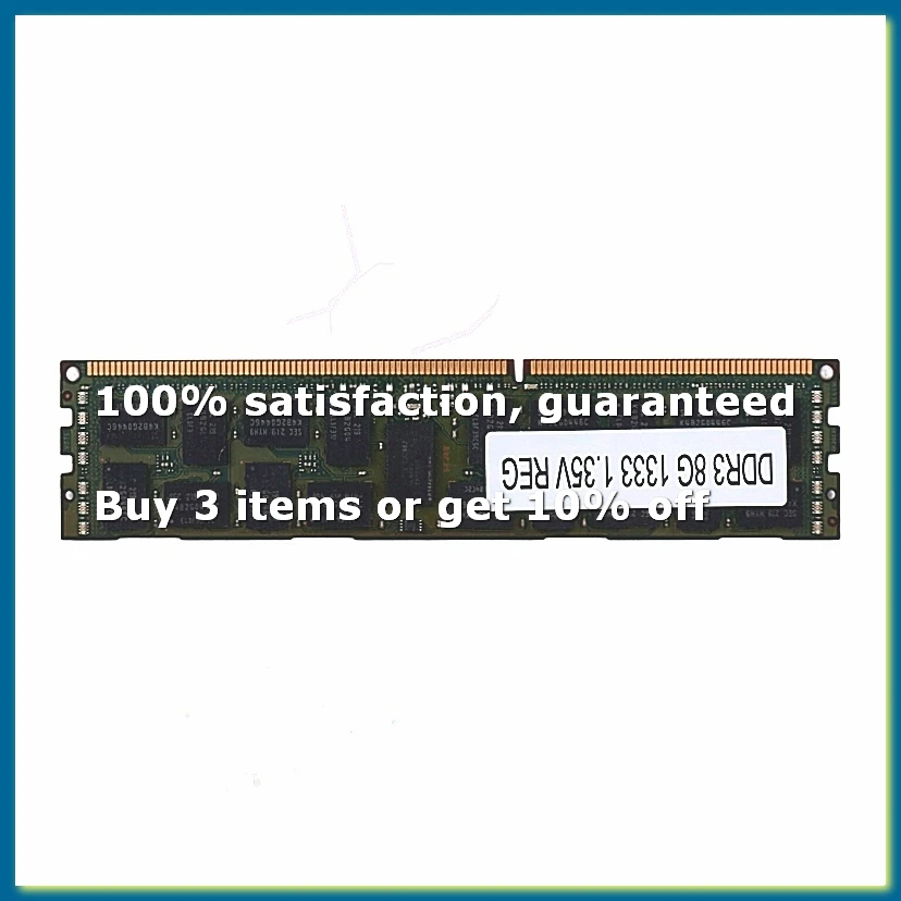 Mémoire RAM ECC DDR3 8 Go 1333 MHz PC3L-10600R 1,35 V 2RX4 REG pour serveur et station de travail - DTA9