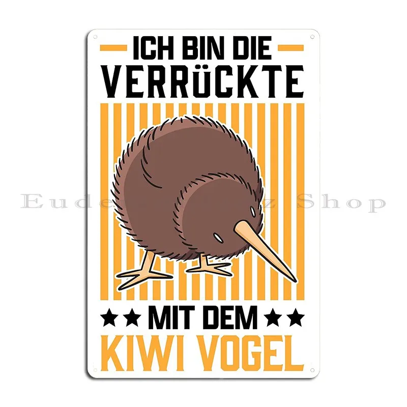 Kiwi Bird Crazy Snipe Bouquet New Zealand Metal Sign Cinema Club Printing Printing Garage Tin Sign Poster