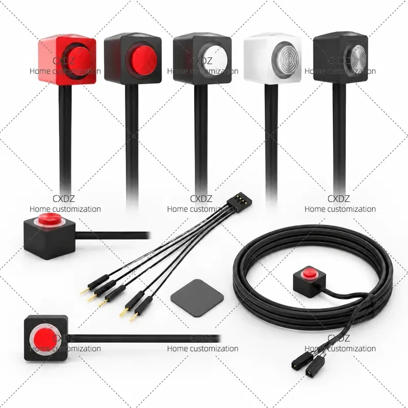 Aluminum Alloy Self Resetting External Power Button Switch for Desktop Computer Open Chassis