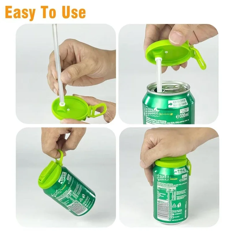 جديد الصودا يمكن اغطية أصحاب مع القش قابلة لإعادة الاستخدام أصحاب الصودا المحمولة للتخييم في الهواء الطلق المشروبات المعلبة كوكا كولا عصير البيرة #4