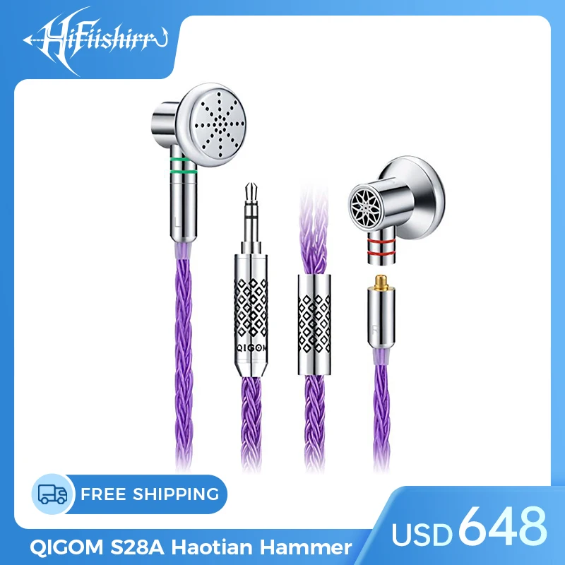 

QIGOM S28A 15.4mm Dynamic Driver Wired Earphones HiFi In Ear Monitors Detachable MMCX Cable Stereo Bass Headphones
