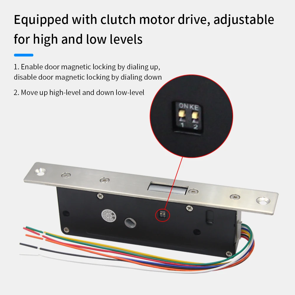 Serrure à moteur électrique muette sécurisée contre les pannes, serrure à 2,2 électronique avec clé, contrôle intelligent, contact de porte,