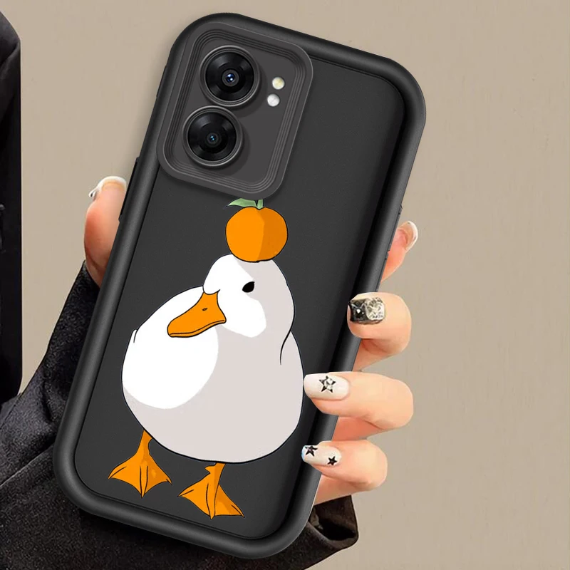 Cartoon Duck Goose Interesting Eye Ladder For OPPO Find X5 X3 A58 A57 A55 A53 A54 A92 A74 A78 A98 A16 A94 A76 A72 5G Cover