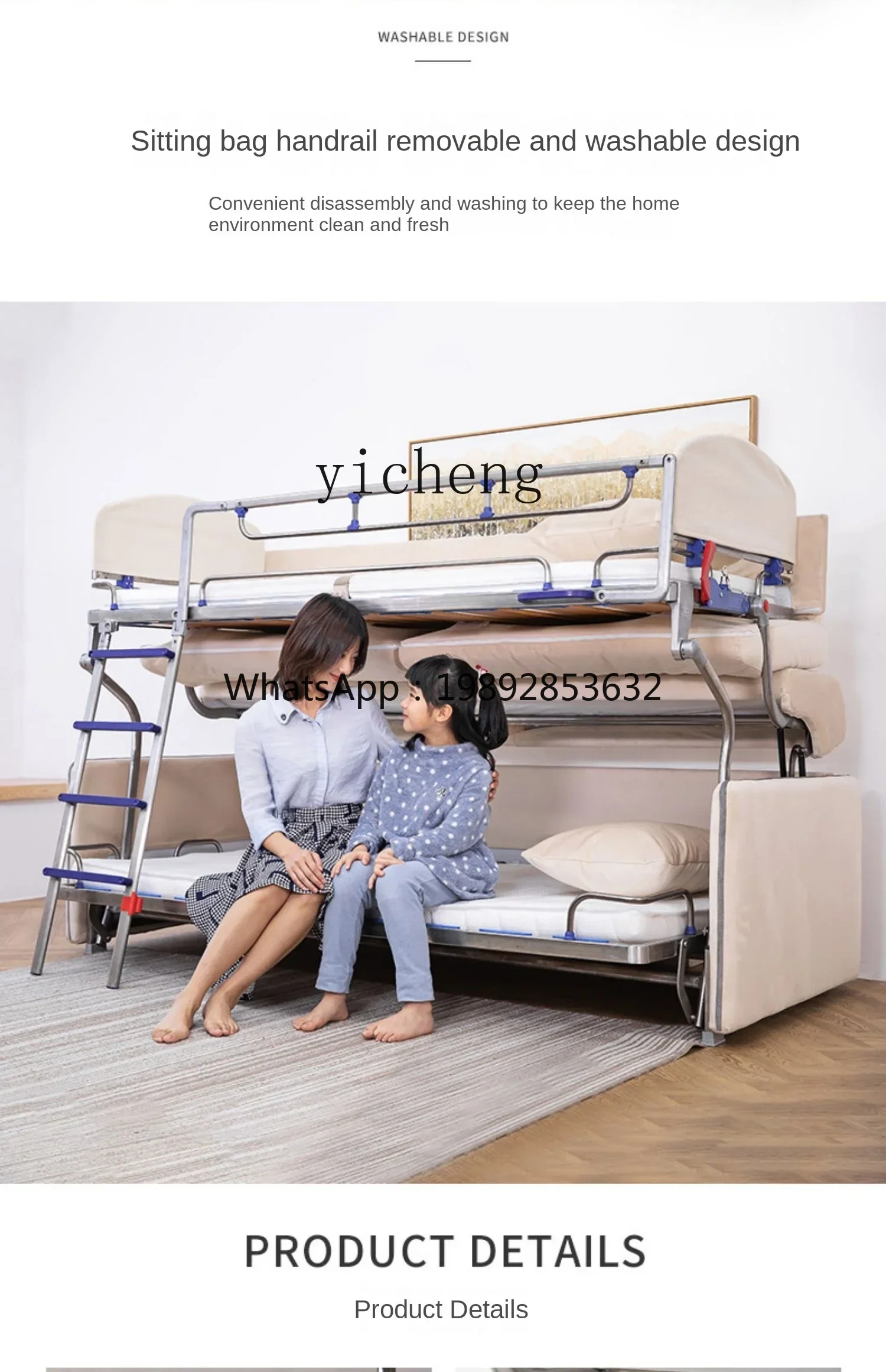 AB  Sofa Bed Foldable Dual-Purpose Living Room Multi-Functional up and down Bunk Bed Study and Bedroom Folding Bed