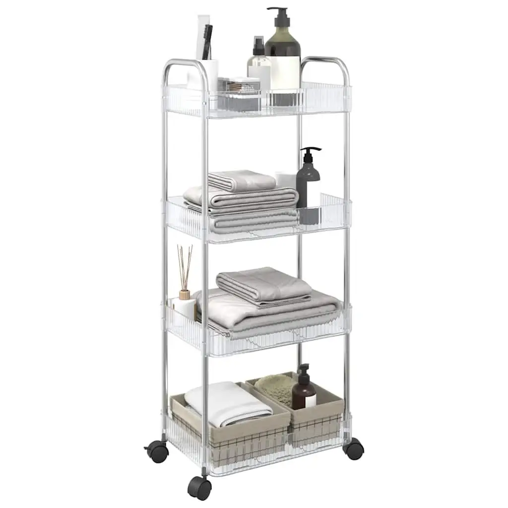 

Storage Trolley 4-Tier Transparent 14.6x11.0x37.4" Acrylic