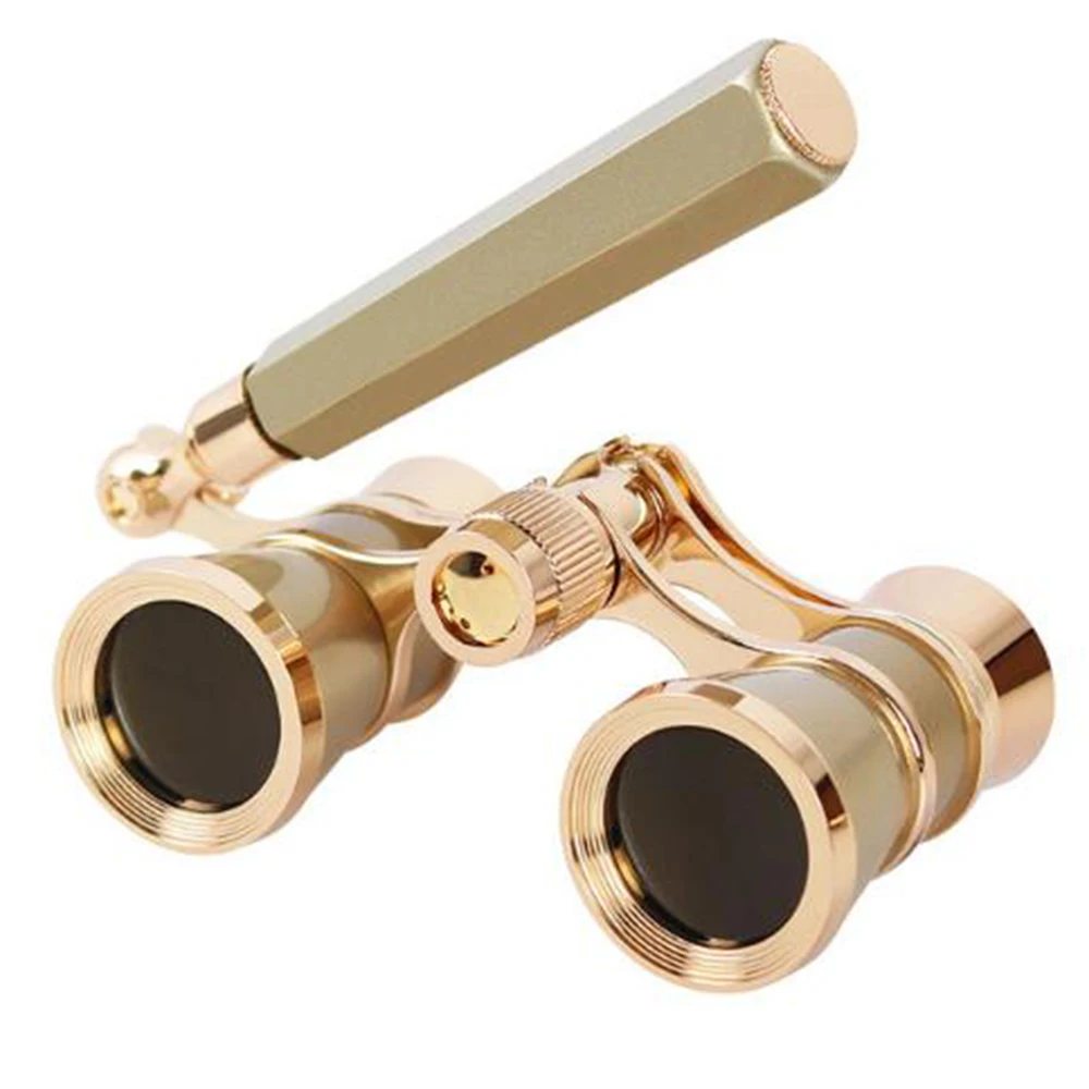 

3X25 Opera Glasses Binoculars Metal Body with Chain/Handle Optical Lens Theater Telescope Retro Design Women Girls Gift