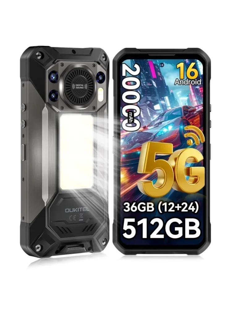 [Versand aus Polen] OUKITEL WP61 Robustes Smartphone 5G Android 16 36GB(12+24)+512GB 20000mAh 45W 108MP 6,78 Zoll Mobiltelefon NFC 120Hz MTK Dimensity 7025