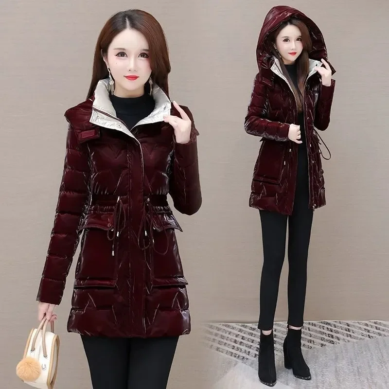 2024 New Winter Hooded Jacket Women Korean Parkas Loose Down Cotton Coats Overcoat Female Casual Thick Warm Windproof Outerwear