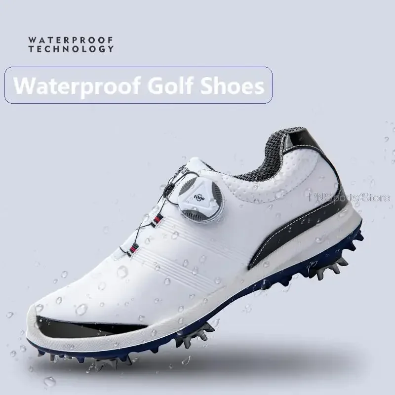 1 para nowe buty golfowe profesjonalne męskie wodoodporne buty sportowe gałka klamra szkolenia Sneaker człowiek antypoślizgowe buty paznokci trenerzy