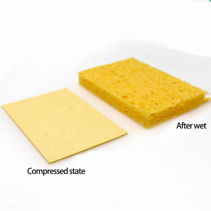 20PCS/40PCS/80PCS/100Pcs Yellow Cleaning Sponge Cleaner for Enduring Electric Welding Soldering Iron