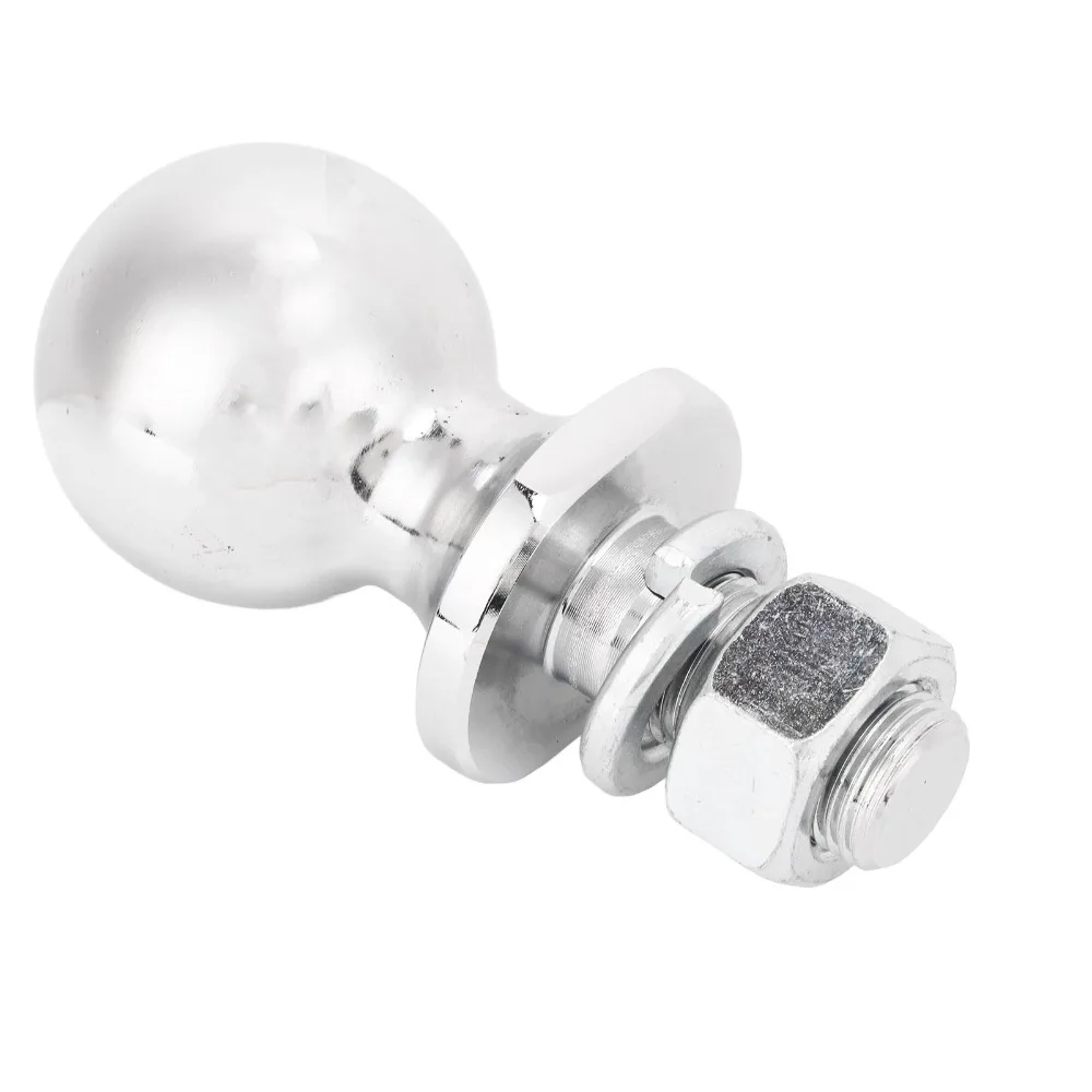 Durable 1-7/8in Diameter Trailer Hitch Ball Chrome Finish Hex Nut Design Tow Ball Coupling Hitch Ball Connector For UTV