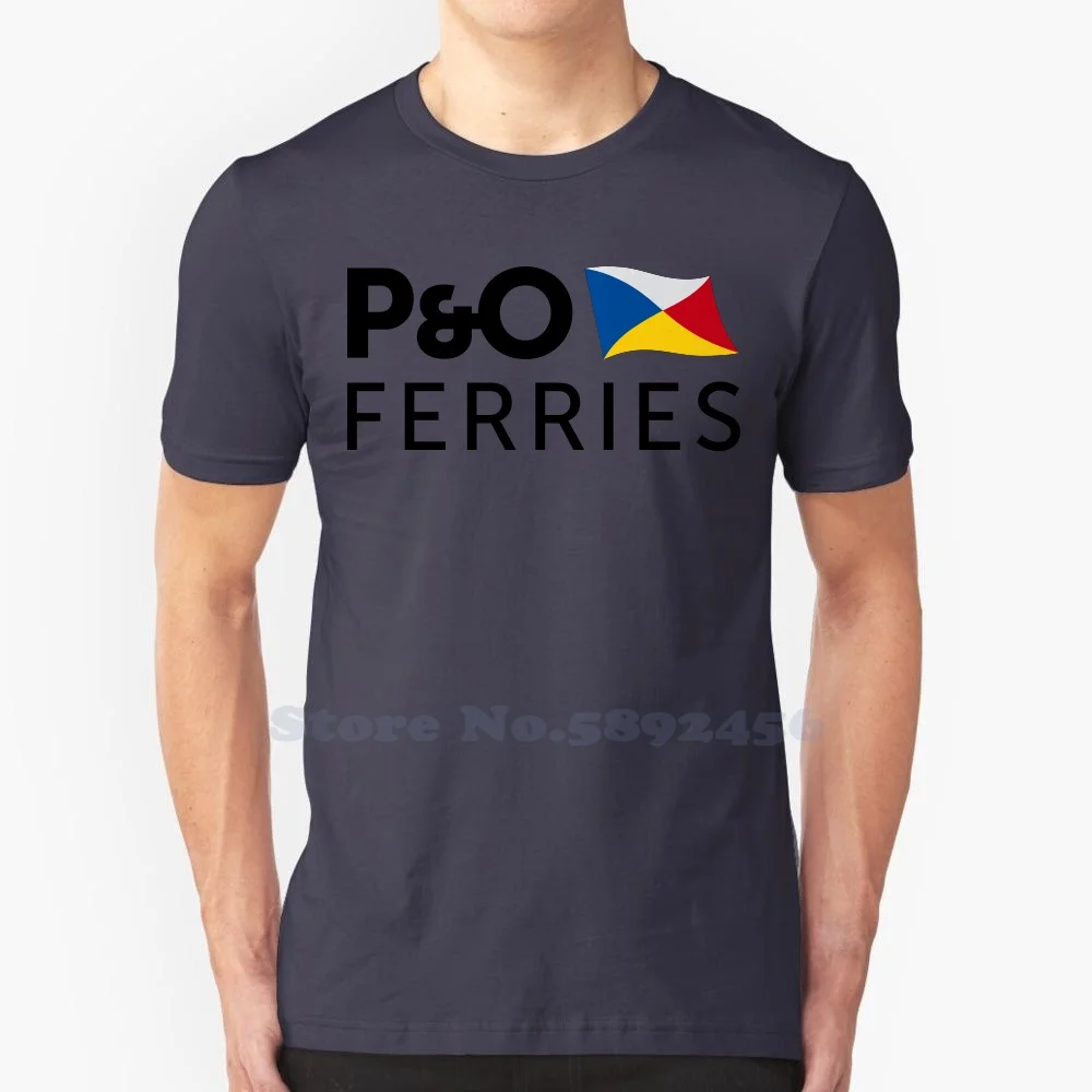 P&o Ferries Brand Logo Streetwear 100% Cotton T Shirt Top Quality Graphic Tees