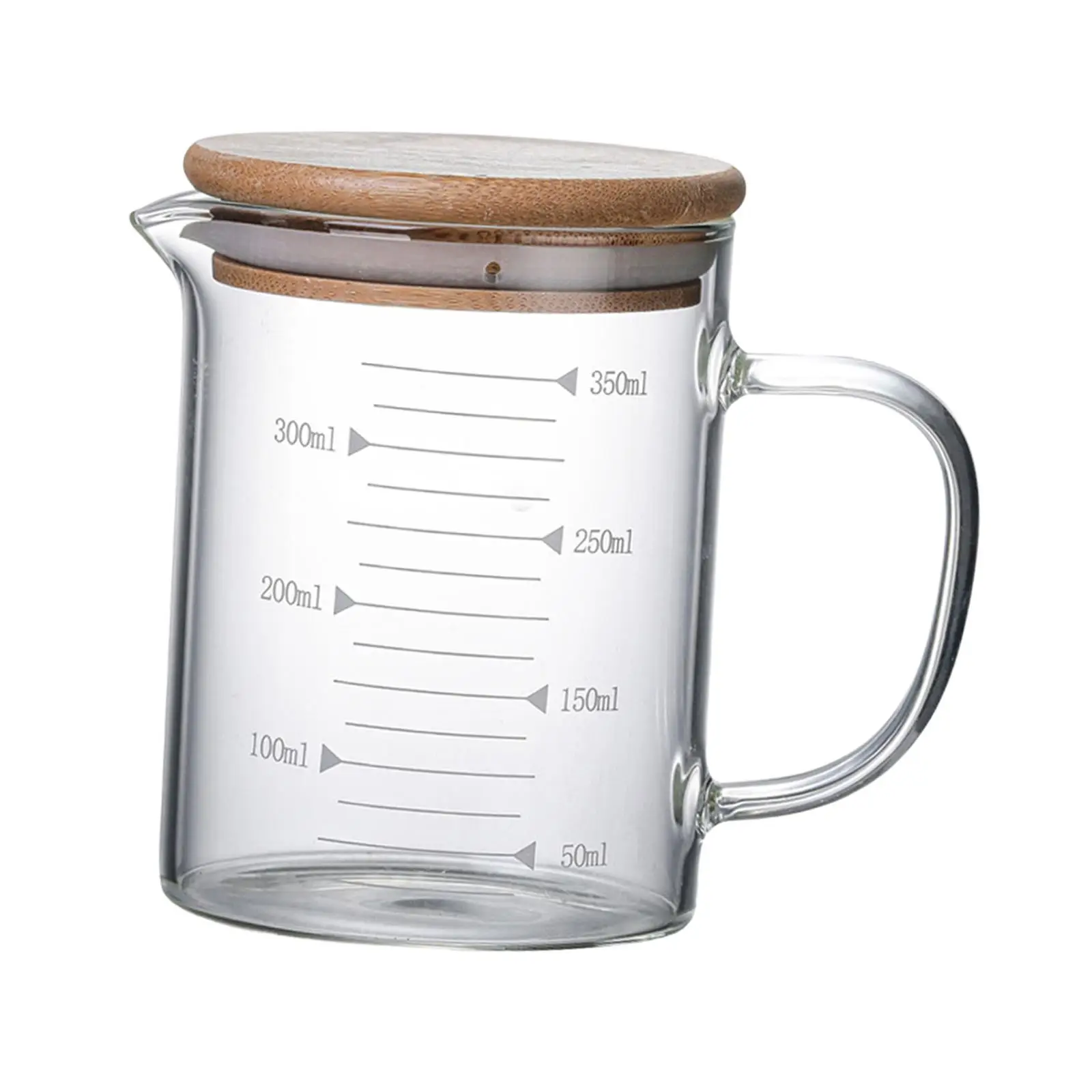Measuring Cup Multipurpose with Lid Transparent Water Pitcher with Scale Milk Glass Cup for Juice Coffee Gifts