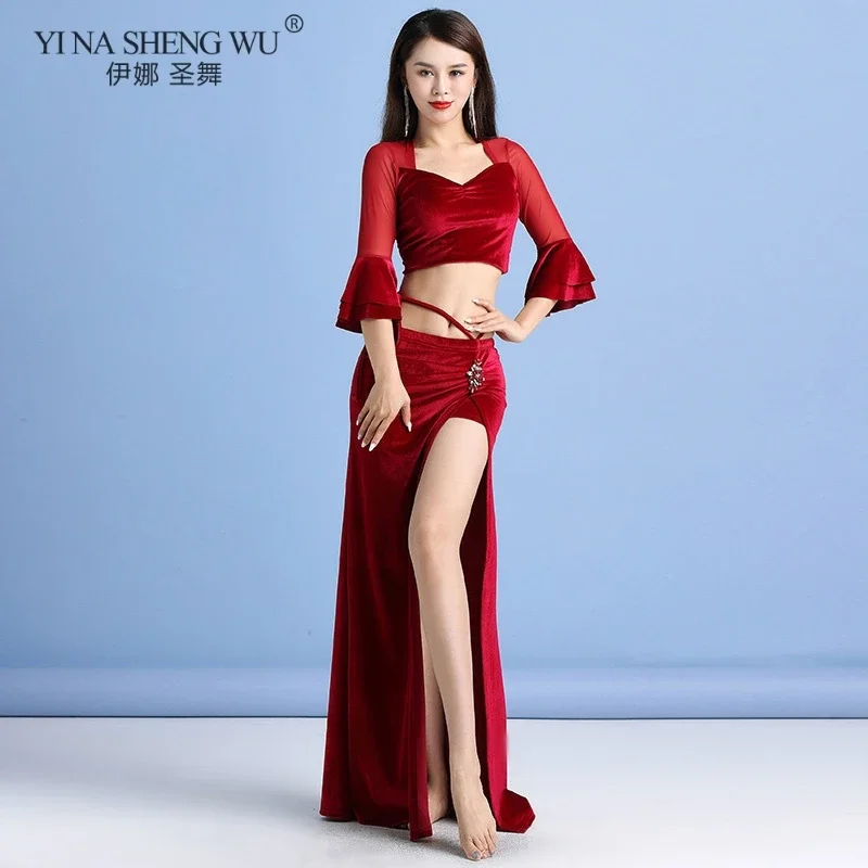 Belly Dance Costume Set Women Profession Bellydance Tops Performance Skirt Clothing Practice Clothes Gypsy Outfit Dress Suit New