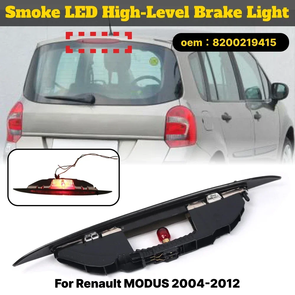 For Renault MODUS 2004-2012 Car Red/Black LED High Mount 3rd Third Brake Stop Light High Level Rear Tail Signal Lamp 8200219415