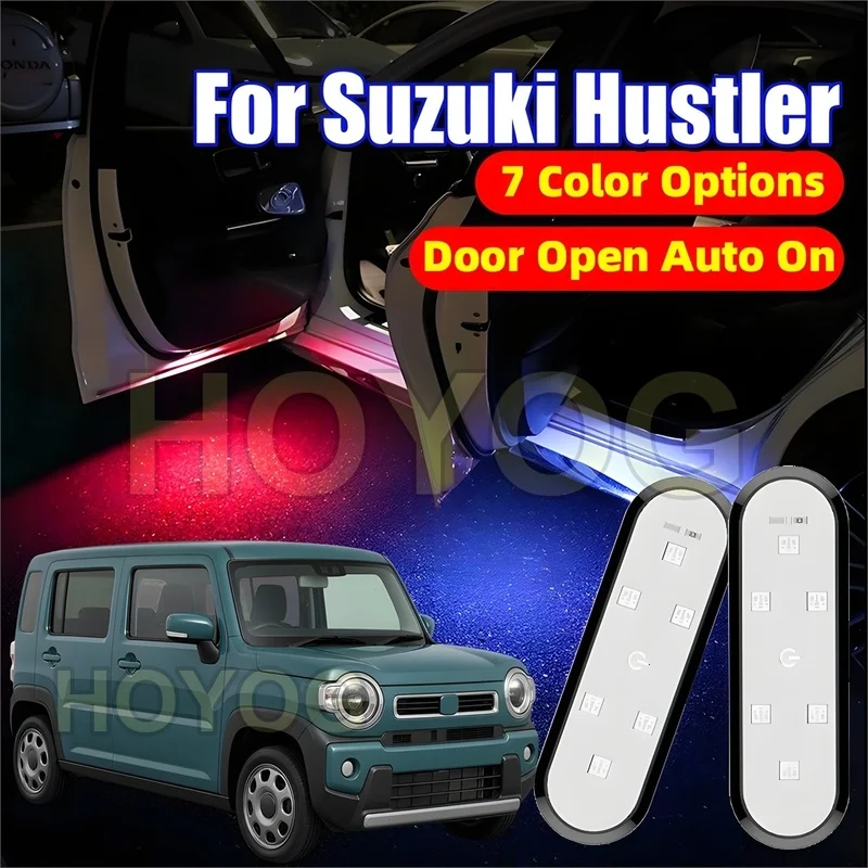 Fit for Suzuki Hustler 2020-2026 USB Rechargeable Wireless Car Door Light featuring a Magnetic Sensor for Puddle Lighting