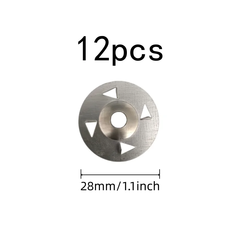 28mm Four Claw Washers 12 pcs, Durable Iron Material, Pre-Drilled Center Hole, for Floor Tile Installation