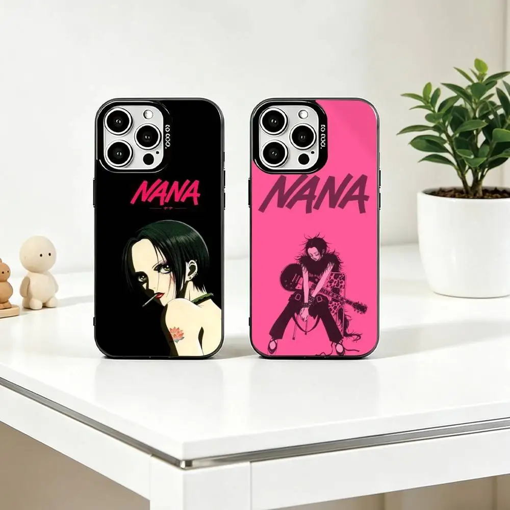

A-Anime NANA Oosaki Nana Phone Case For iPhone 17,16,15,14,13,12,11 Plus,Pro Max,XS,Colored Silver Plated Inside Cover