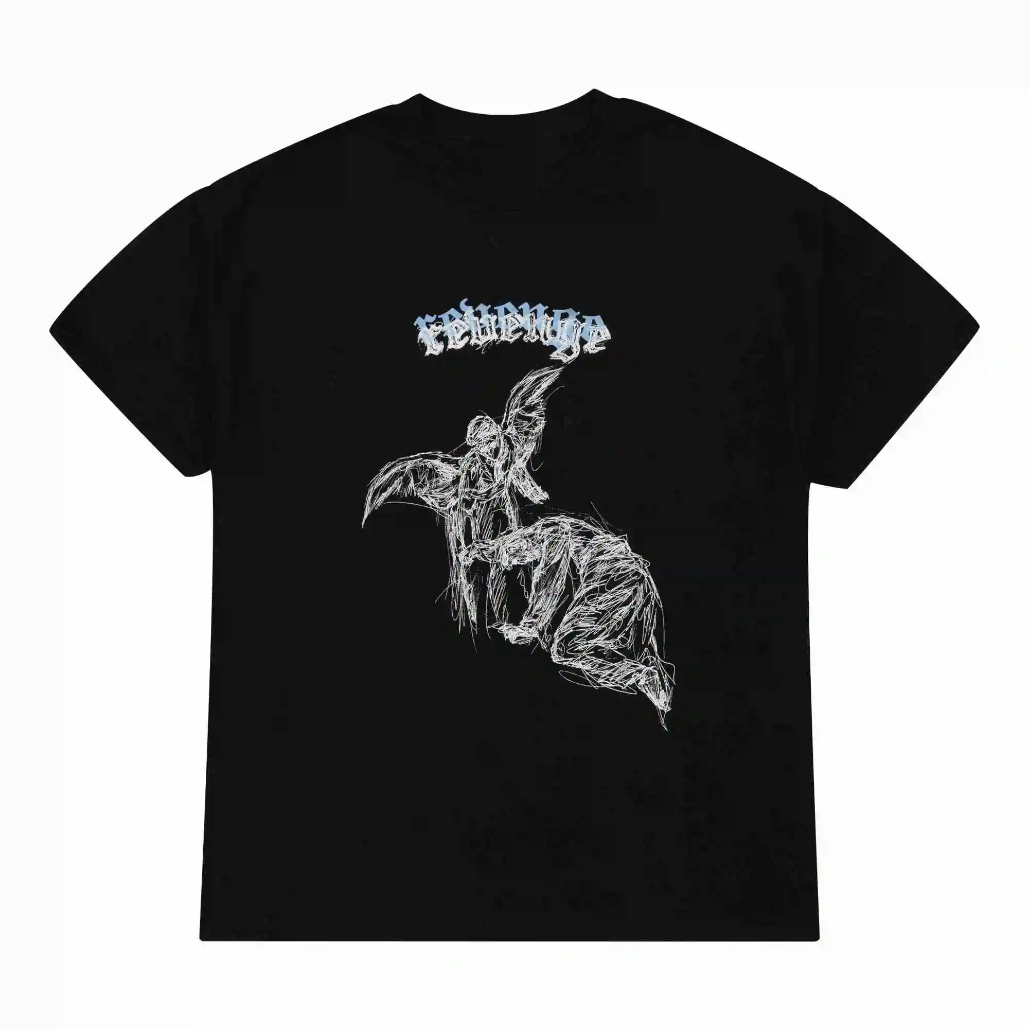 2026 Revenge Angel Vintage Graphic Tee 100% Cotton Round Neck Casual Regular Fit Unisex T-shirt  Summer Top