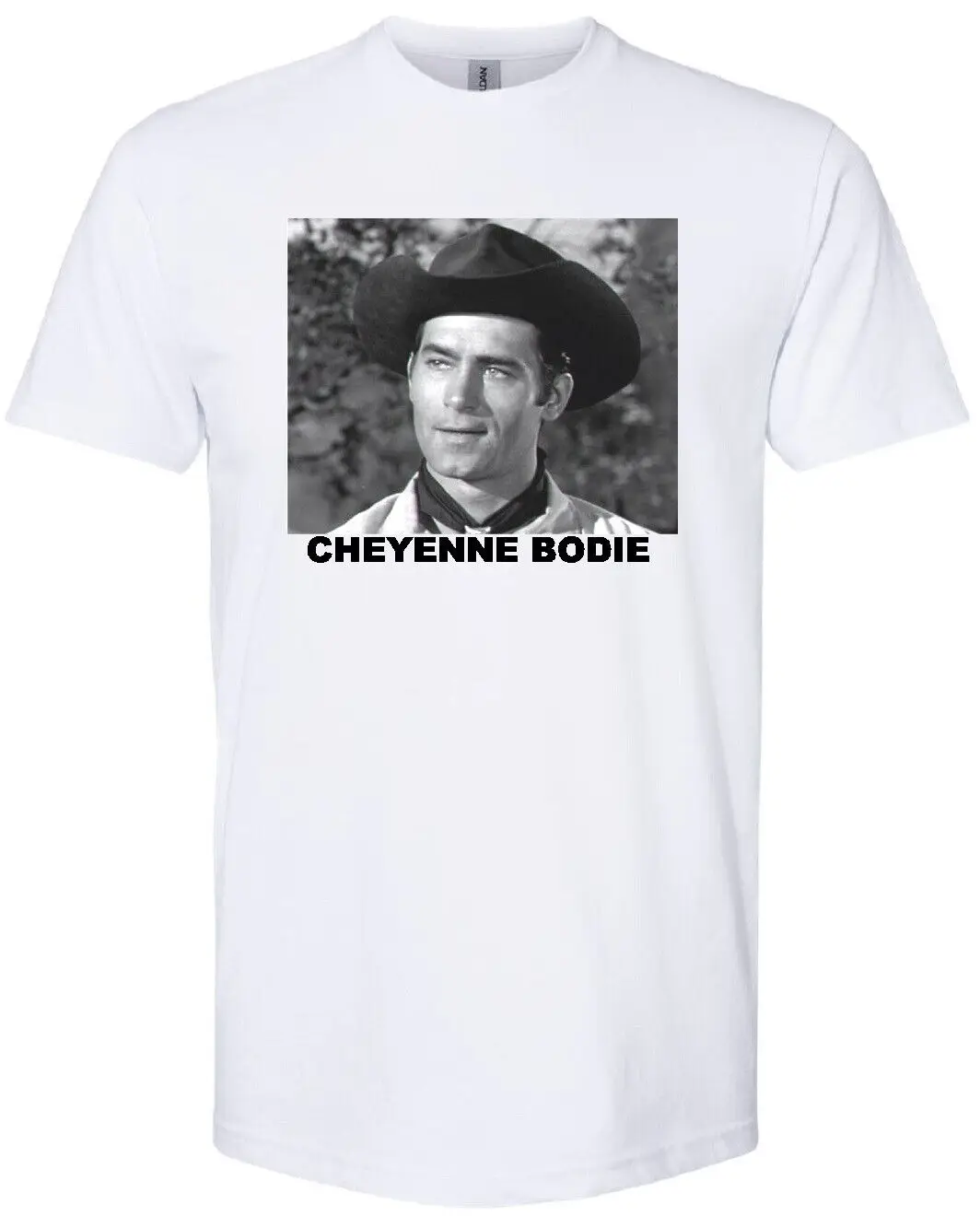 CHEYENNE BODIE CLINT WALKER CLASSIC TV WESTERN COWBOY CIVIL WAR WHITE T-SHIRT