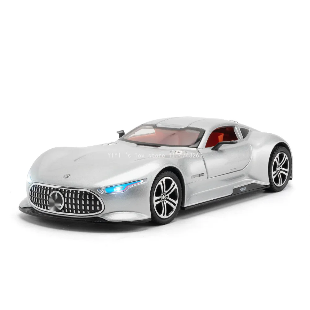 시뮬레이션 1/24 벤츠 AMG 비전 GT 합금 자동차 모델 금속 다이캐스트 장난감 차량 소년 생일 선물 컬렉션 홈 장식 Miniature10