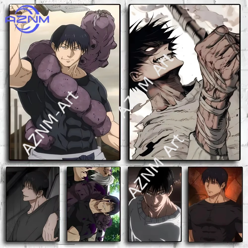 1 unidad, póster de Jujutsu Kaisen Fushiguro Toji sin marco, papel Kraft para club/bar, póster Vintage, pintura artística para pared, dormitorio