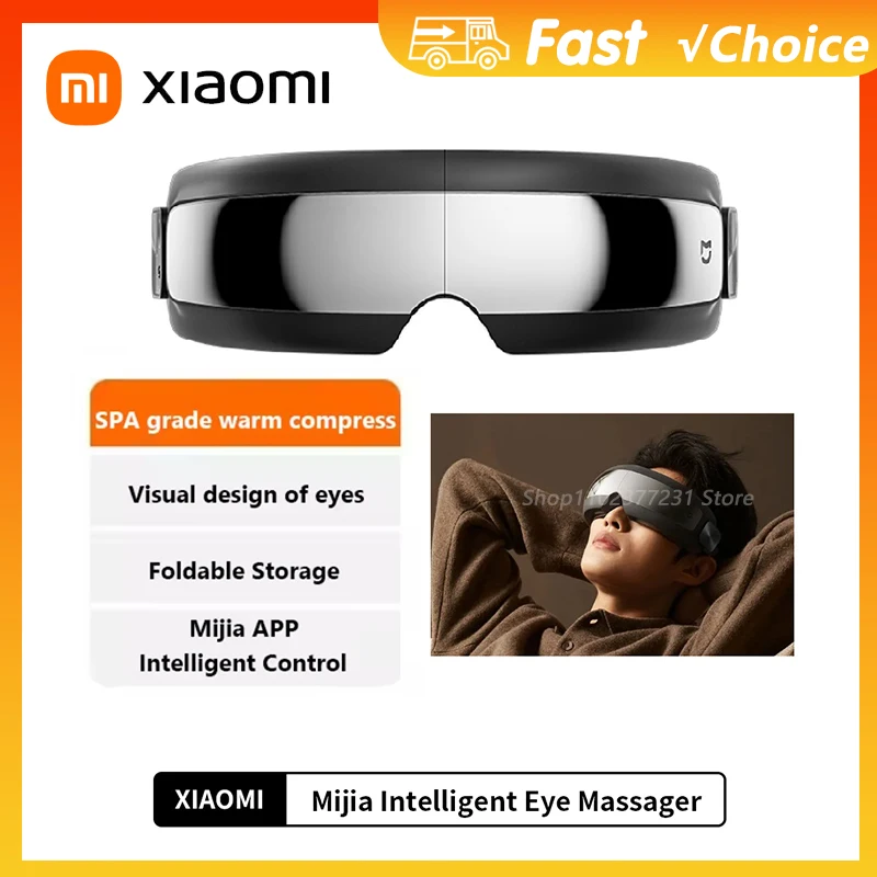 

Xiaomi Mijia Smart Eye Massager Hot compress Zone Massage Visual Folding Massage Glasses Custom Eye Health Work With Mi Home APP