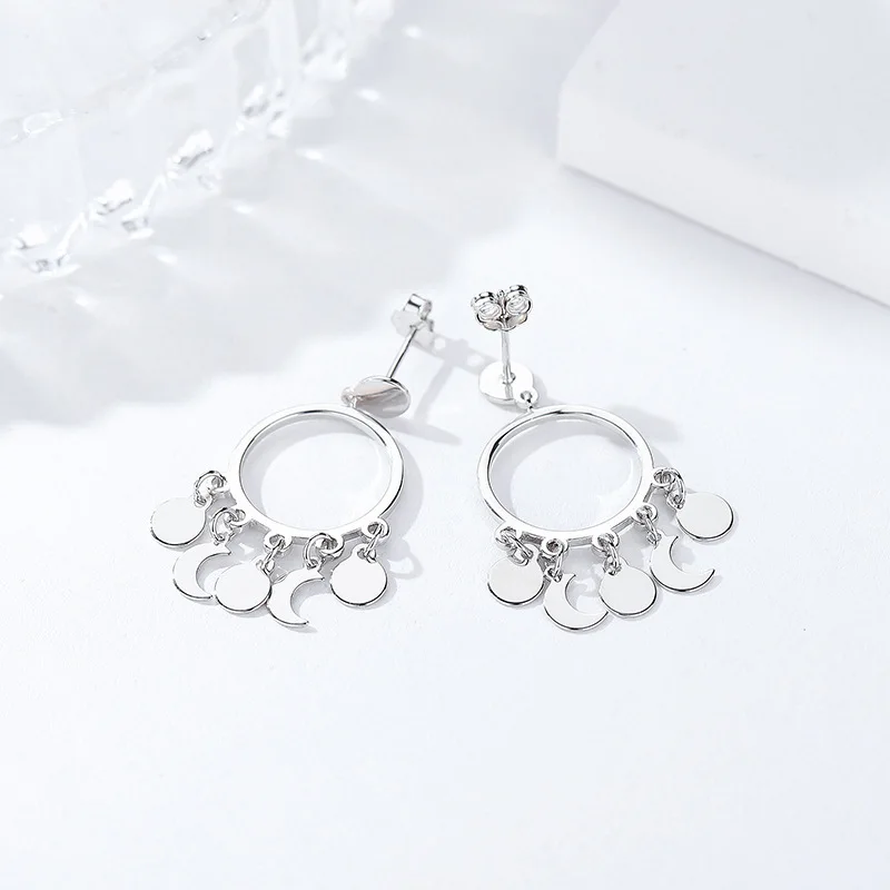 OYJR Silver Plated Women Earrings Hoop Dream Catcher