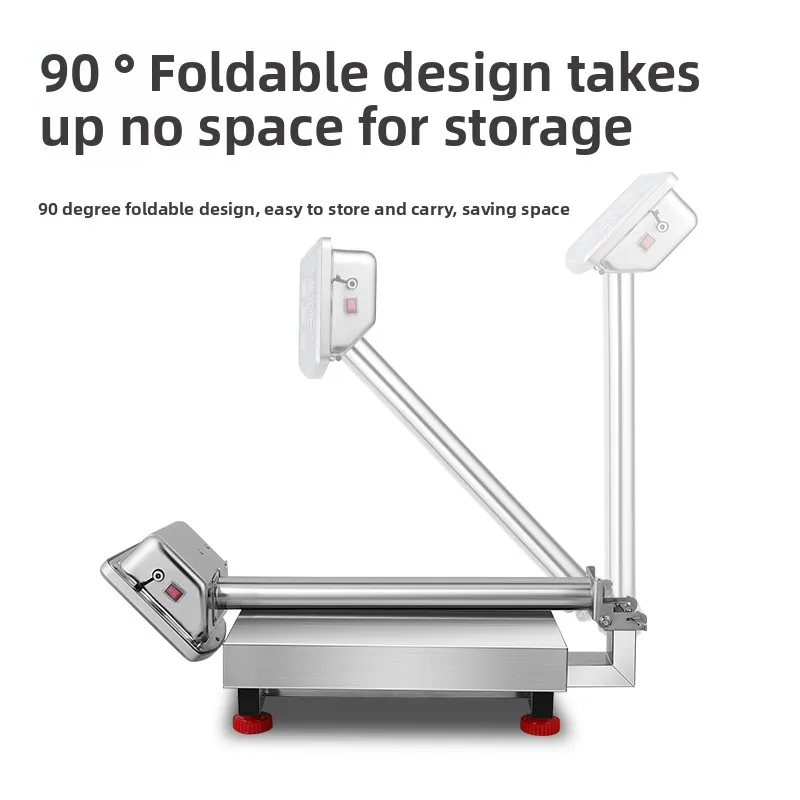 

Suitable for Commercial Bench Scales Stainless Steel Waterproof Electronic Scales 100kg Electronic Scales 300kg Foldable Seafood