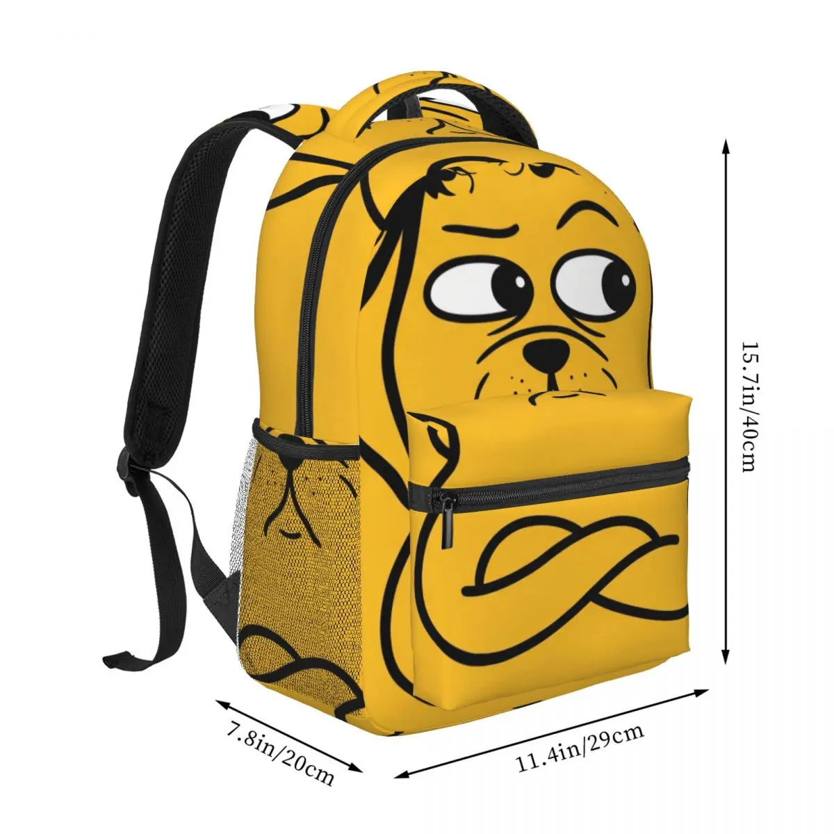 Cartoon Animal School Backpack Center Funny Dog Whimsical Illustration Vibrant Yellow Multi Lightweight Daypack for Animal Boys