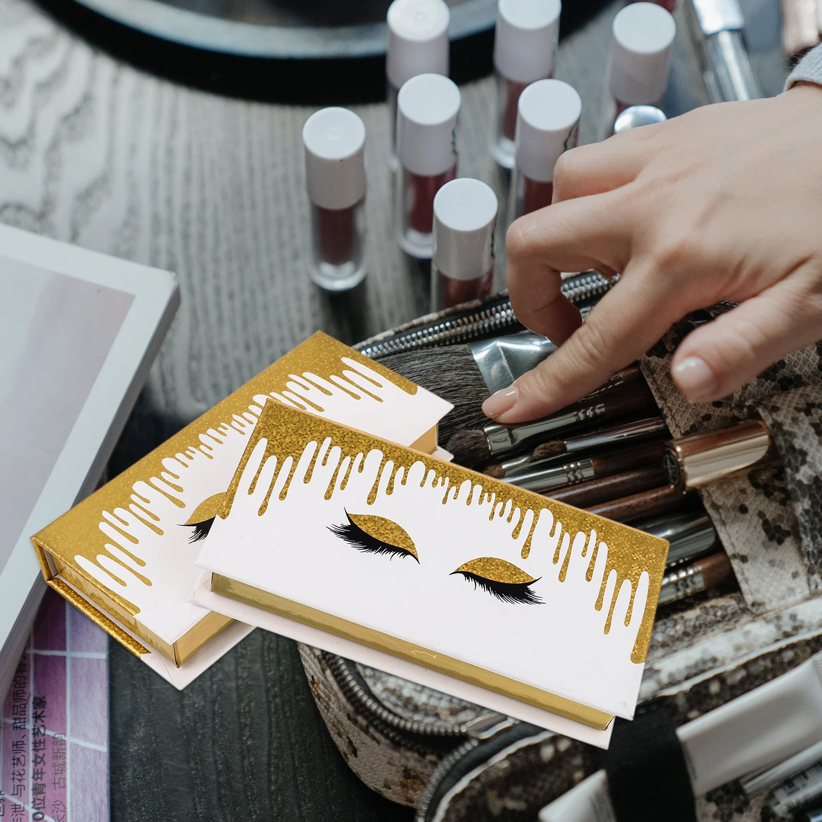 

2 Pcs False Eyelash Storage Packing Boxes Organizer Packaging Fake Eyelashes