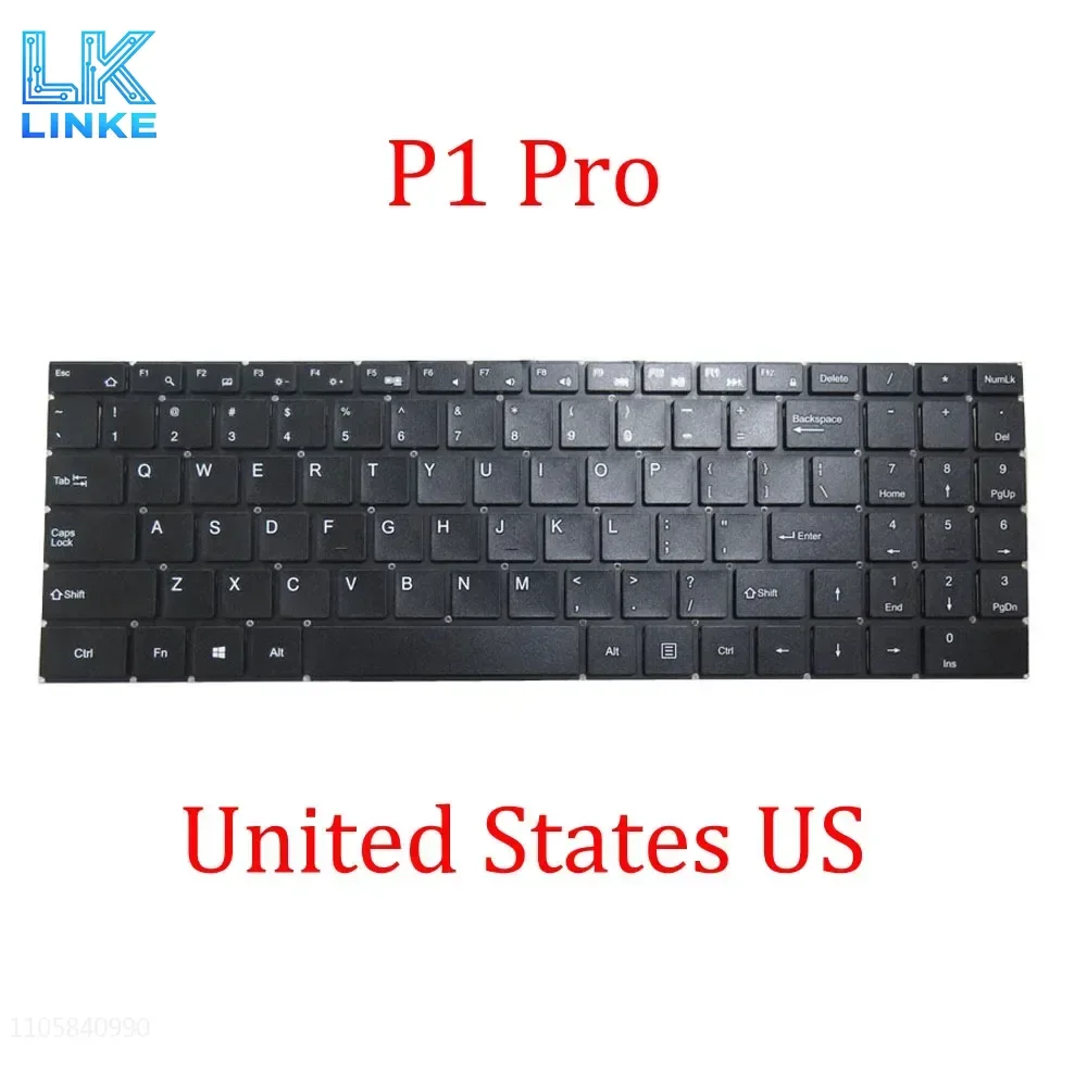 Black Laptop P1 PRO+ Keyboard For IPASON P1 Pro United States US New