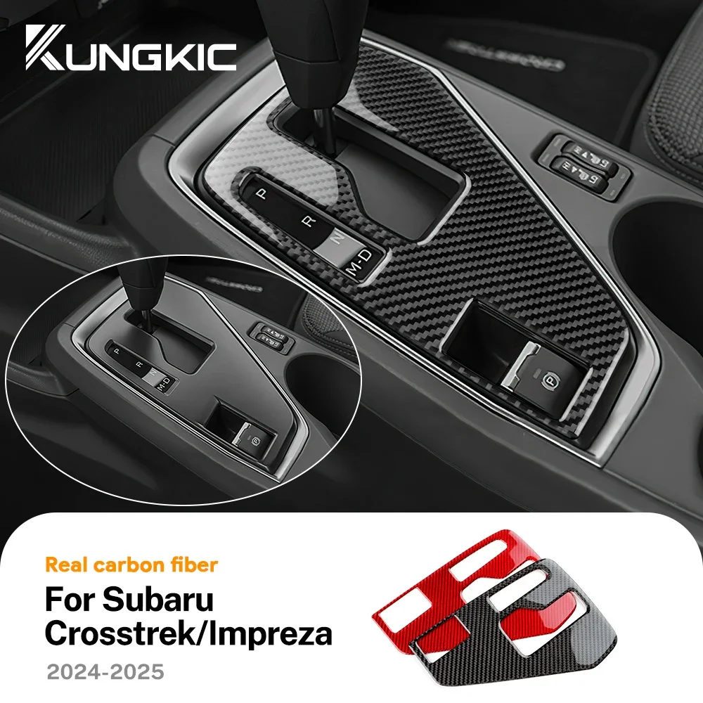 Автомобильная панель переключения передач для интерьера, настоящая мягкая наклейка из углеродного волокна для Subaru Crosstrek Impreza 2024 2025 USDM базовая версия RHD LHD