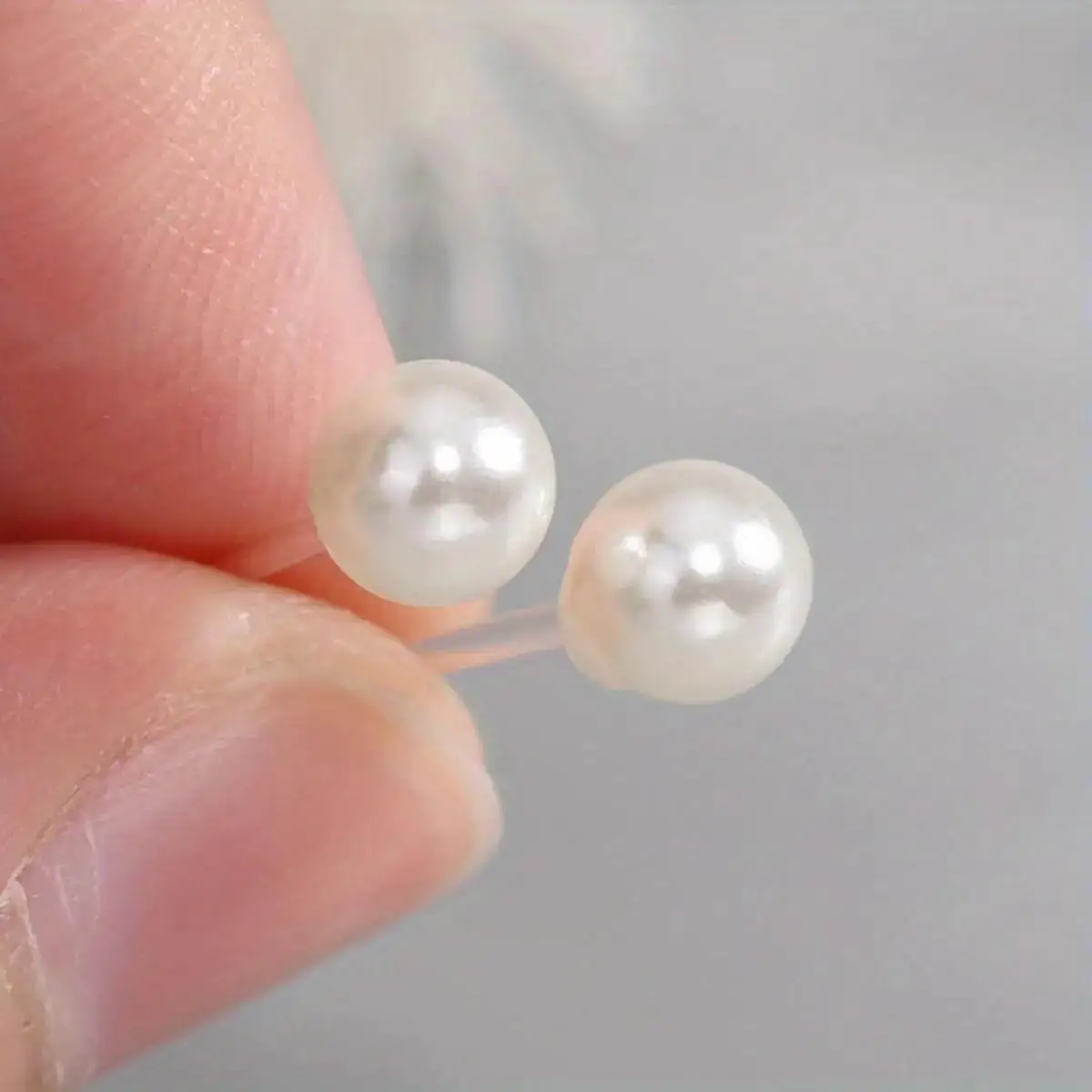 1Pairs of Sensitive Ear Pearl Plastic Earrings 6-18Mm White Artificial Pearl Earrings Women'S Plastic Earrings