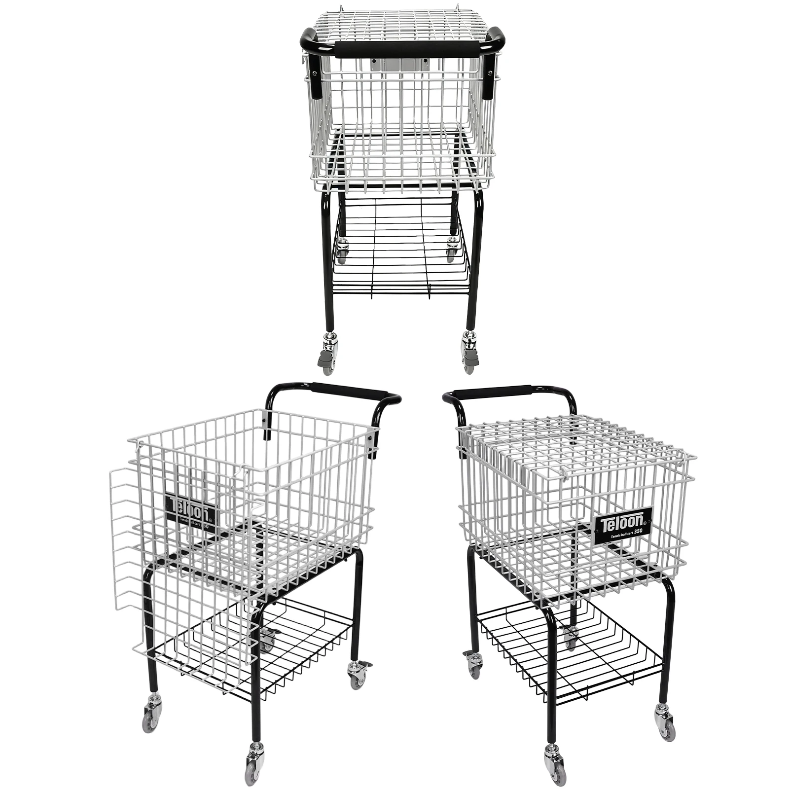 

Tennis Ball Storage Cart Holds 350 Balls with Easy Load Portable Steel Ball Trolley for Tennis/Pickleball/Baseball/Softball
