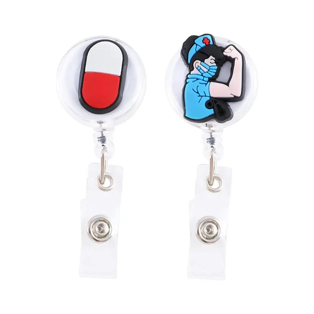 Nurse Doctor Name Card Holder Students Card Nurse Badge Holder Retractable Badge Reel Hospital Badge Holder ID Card Clips
