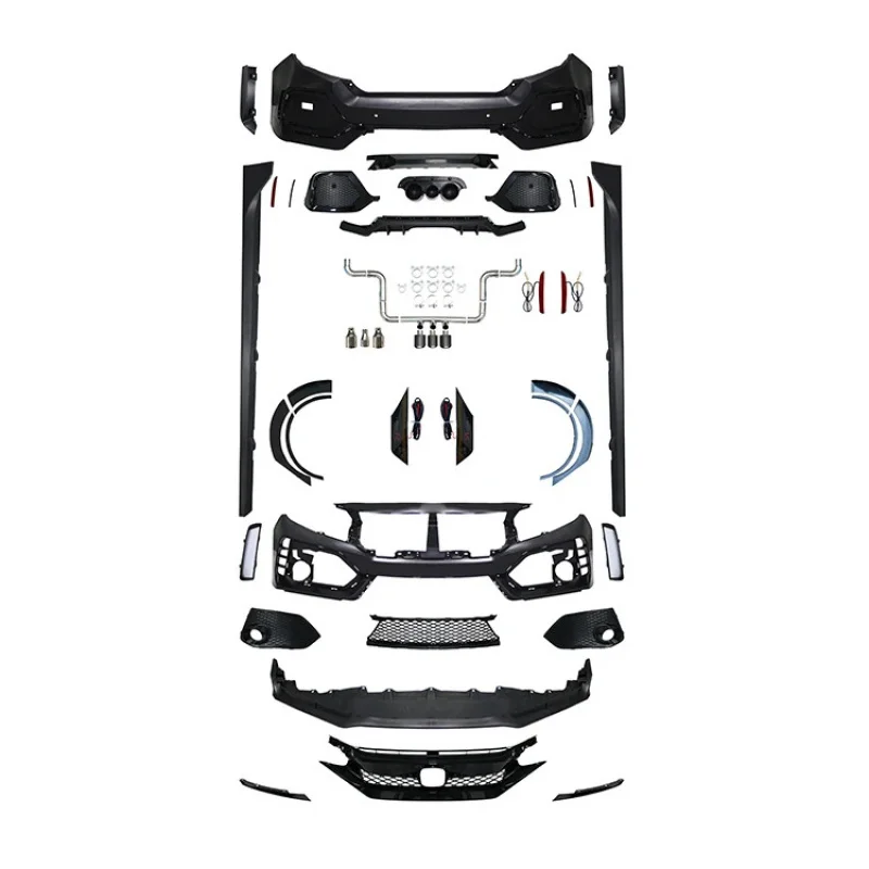 

Car Auto Parts 2016-2018 Type-R Body Kits Sedan Front Bumper Rear Bumper Grille Side Skirts PP Material