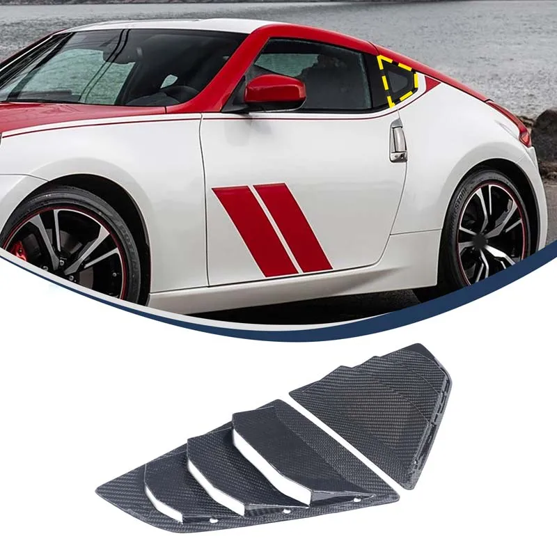 For Nissan 370Z 2009-2020 Real Carbon Fiber Car Rear Window Glass Louver Decoration Sticker Car exterior protection accessories