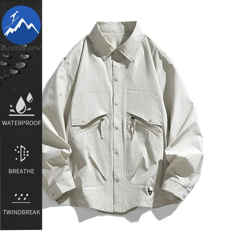 Maxbarley Plus Size Jacket Mens Fashionable Casual Adventure Windbreaker Loose Fit Lightweight Comfortable Autumn Outerwear 8XL