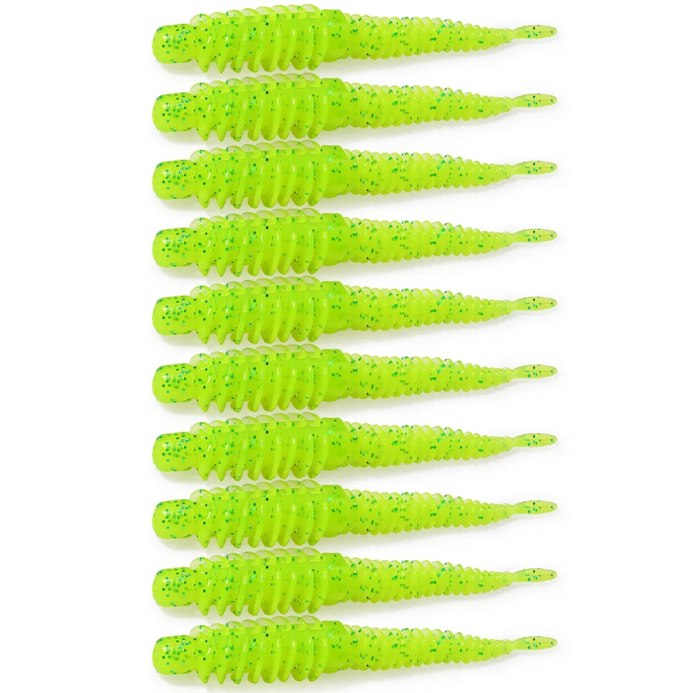 10 stücke Weiche Köder 6,5 cm 7,5 cm 8,5 cm Gewinde TPE Wurm Haken Karpfen Angeln Crankbait Pesca Swimbait getriebe Fisch Geschmack Silikon Köder
