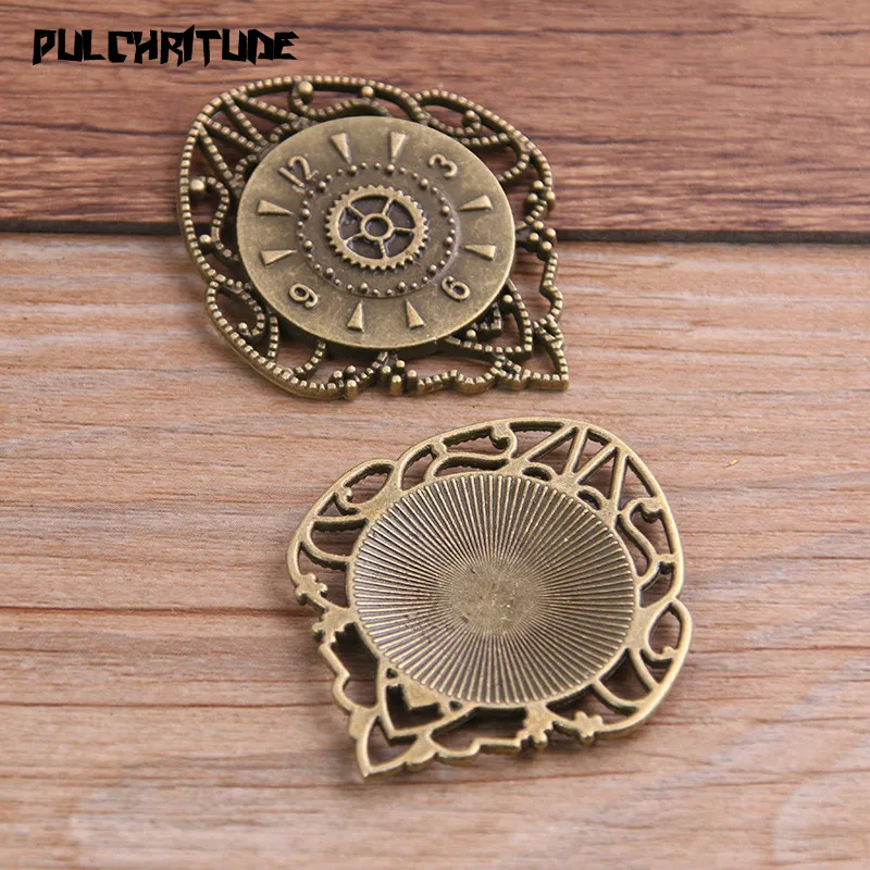 2PCS 36*44mm Two Color Vintage Metal Zinc Alloy Big Clock Charms Fit Jewelry Pendant Charms Makings