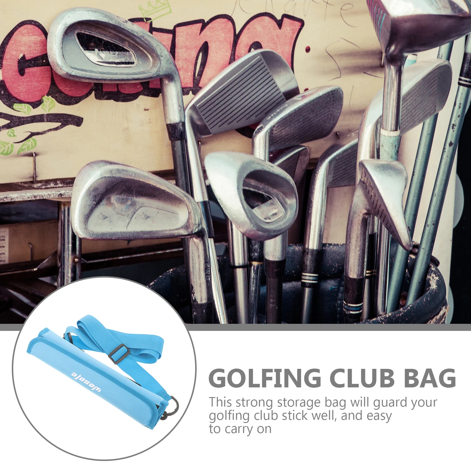 

Golf Club Bag Canvas Travel Bag Portable Hand Carry Water Resistant Pressure Proof Blue Golfing Accessories Golfs Supplies