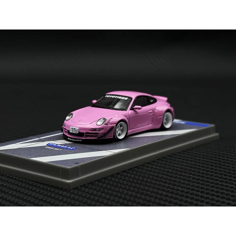 TW In Stock 1:64 RWB 997 Pink Diecast Diorama Car Model Collection Toys Tarmac Works