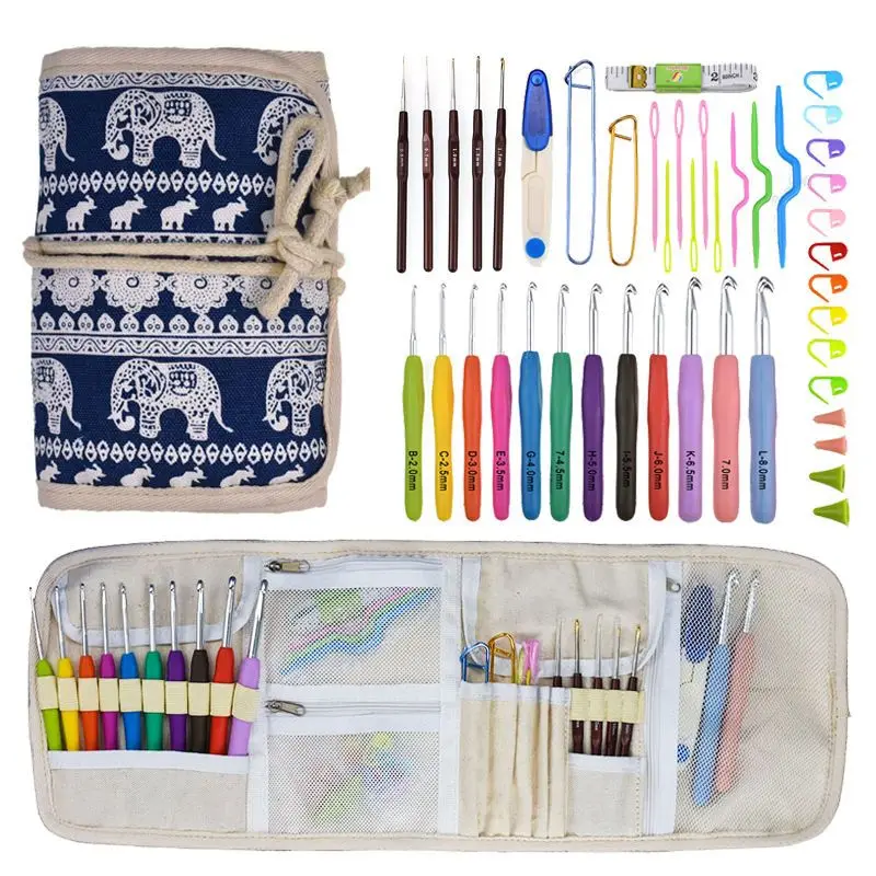 

Crochet Hooks Set for Beginners Adults, Soft Grip Crochet Needles Tools with Storage Case Ergonomic Crochet Hooks
