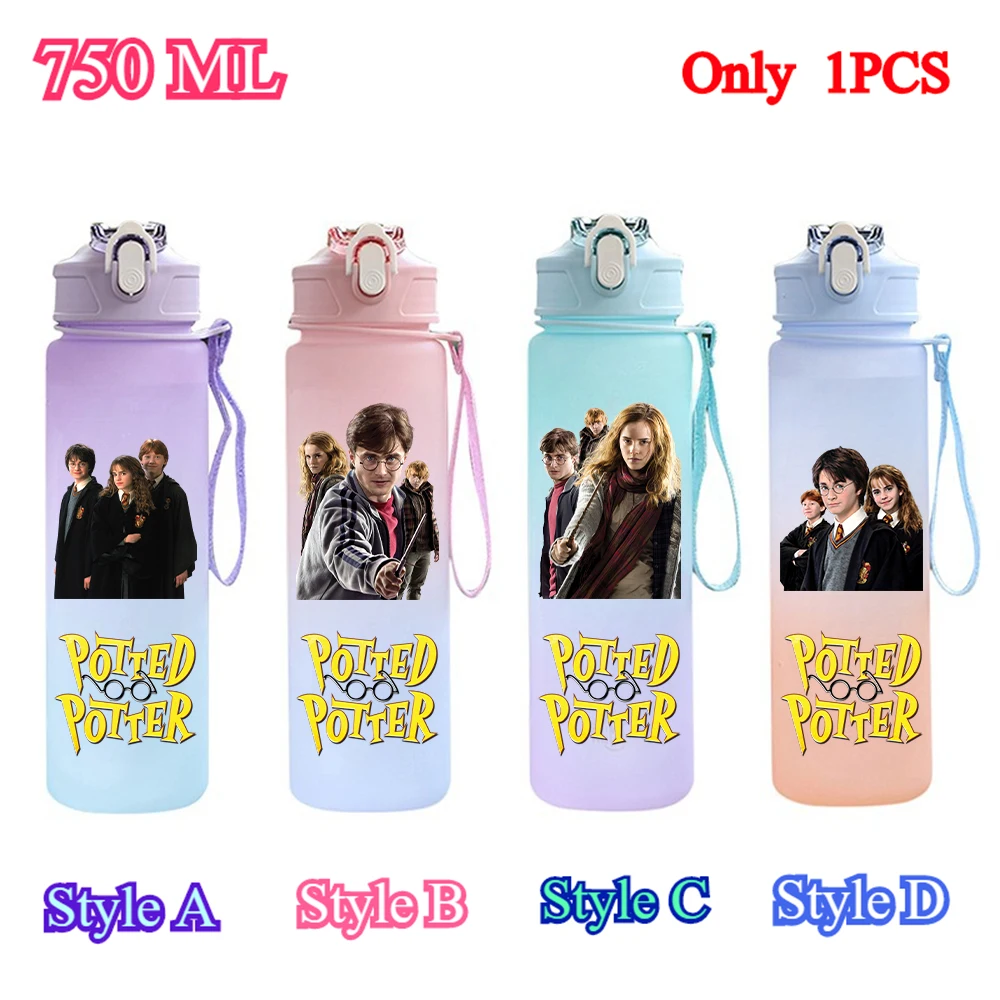 Harrys 750Ml Gradient Color Straw Water Cup Potters Hogwarts School of Witchcraft and Wizardry Series Golden Snitch Magician